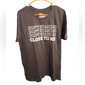 True Craft Dark Grey Graphic Tee with Repeated 'Don't Stand So' Text